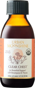 Urban Moonshine Clear Chest Syrup - Helps Support Healthy Bronchial System* - Elecampane & Thyme* - Daily Respiratory Support* - Immune Support Supplement* - Gluten Herbal Supplement - 4.2 Fl Oz
