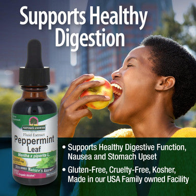 Nature'S Answer Peppermint Leaf with Organic Alcohol 1-Fluid Ounce | Digestive Support | Minimize Stomach Discomfort | Dietary Bowel Support