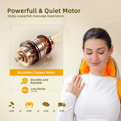 Cordless Shiatsu Neck Massager With Heat And Voice Mode - Compact, Lightweight, And Portable Shoulder And Trapezius Massager For Pain Relief Deep Tissue - Gifts For Women, Men And Office Workers