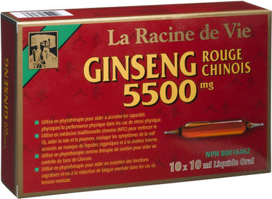 Chinese Red Ginseng 5500 Mg Ampoules, 10 Count