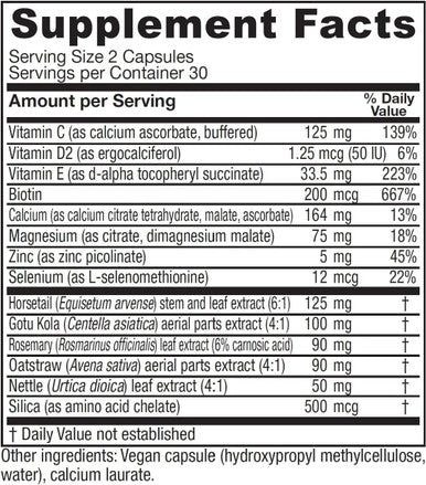 Vitanica Luminous Hair Skin and Nail Support Vegan 60 Capsules