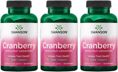 Swanson Super Strength Cranberry Whole Fruit Concentrate 420 Milligrams 60 Sgels (3 Pack)
