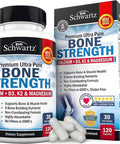 Bone Strength Calcium Supplement - With Calcium, Vitamin D3, K2, C, Magnesium, Zinc - 8 Bone-Building Nutrients, High Absorption, Non-Constipating Formula - 120 Veggie Capsules For Optimal Bone Health