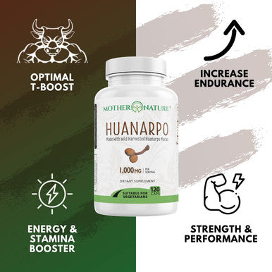 Mother Nature Organics Superfoods for Organic Living Huanarpo Macho Powder Capsules - Max Strength 1000Mg (120 Count) - Male Support, Energy & Performance For Men - Non-Gmo, Gluten-Free, Dairy-Free & Vegan