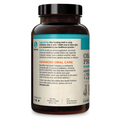 Naturewise Oral Health Chewable Probiotics | Supports Healthy Teeth, Gums, & Better Breath | Ear, Nose, Throat Immunity For Kids