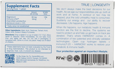 Drink Hrw Harmony Advanced Molecular Hydrogen Water Tablet + Immunolp20 Magnesium. Metabolic Support, Energy Boost, Cognitive Function, Stress Resilience. 30 Fast Dissolving Tablets, Unflavored