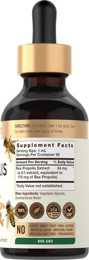 Carlyle Bee Propolis Tincture Drops | 2 Fl Oz | Liquid Extract | Non-GMO Gluten Supplement