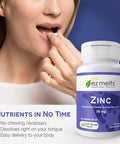 Ez Melts Dissolvable Zinc Supplement 30 Mg, Sugar-Free, 2-Month Supply