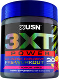 USN 3XT Power Pre-workout Powder for Men and Women, Nitric Oxide Supplement With L-Citrulline & Nitrosigine, Muscle Growth, Pumps, Vascularity, & Energy Drink Mix - 30 Serving (Tropical Vibes)