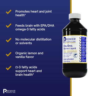 Premier Research Labs Epa/Dha Marine Liquid - Fish Oil Concentrate - Cold Filtration Process - Suitable For S & Children