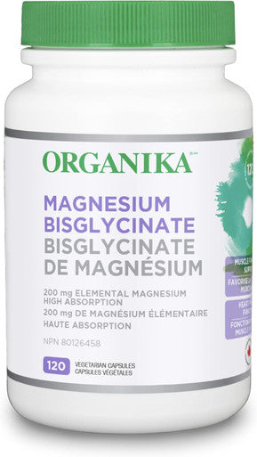 Organika Magnesium Bisglycinate - 200Mg, High Absorption, Muscle Recovery, Heart Support, 120Vcaps