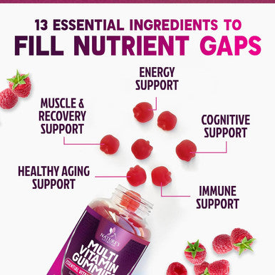 Multivitamin Gummy Vitamins, Berry Flavored Adult Daily Vitamins For Women & Men With Multi Vitamin A, C, D, E, B6, B12, Zinc & Antioxidants Supplement For Immune Health Support, Non-Gmo - 120 Gummies