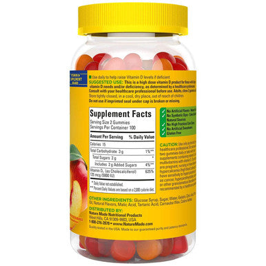 Nature Made Extra-Strength Vitamin D3 5000 Iu (125 Mcg) Gummies (200 Count)