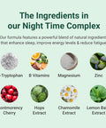 Hey Nutrition Night Time Complex with 100mg L-Tryptophan Chamomile & Lemon Balm Natural Supplement for Sleep & Relaxation - Non-GMO 60 Vegetarian Capsules