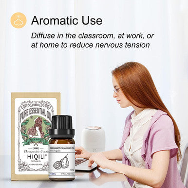 HIQILI Bergamot Essential Oil,Pure Natural Bergamot Oil for Skin Hair Diffuser Massage -15ml
