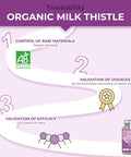 Laboratoires Nutrimea Organic Milk Thistle - Pure Seed Powder Excipient Free - Triple Action Liver Supplement: Detoxify Protect & Strengthen - 120 Vegan Capsules - High Strengh - French Expertise - Nutrimea