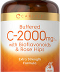 Carlyle Buffered Vitamin C | 2000Mg | 180 Caplets | With Bioflavonoids And Rose Hips | Vegetarian, Non-Gmo, And Gluten Free Suppl