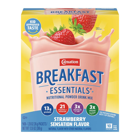 Carnation Breakfast Essentials Complete Nutritional Drink, Strawberry | Strawberry Sensation