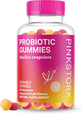 Pink Stork Probiotic Gummies for Prenatal & Postnatal Women - Probiotics for Digestion Morning Sickness pH Balance Gut Health Immune Support - 60 Sugar- Probiotics - 5 Billion CFUs
