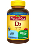 Nature Made Vitamin D3 300 Softgels Vitamin D 1000 Iu (25 Mcg) Helps Support Immune Health Strong Bones And Teeth & Muscle Function 125% Of The Daily Value For Vitamin D In Only One Daily Softgel