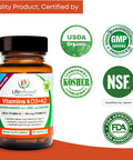 Life Infused Vitamin D3 + K2 Supercharged With Zinc And Enzymes, Help Maintain Healthy Immune System, Bone Health, Emotional Wellbeing, 90 Capsules.