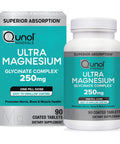 Qunol Magnesium Glycinate Complex Gentle on Stomach 250mg One Pill Dose Superior-Absorption Magnesium Nerve Bone and Muscle Health Supplement 90 Count