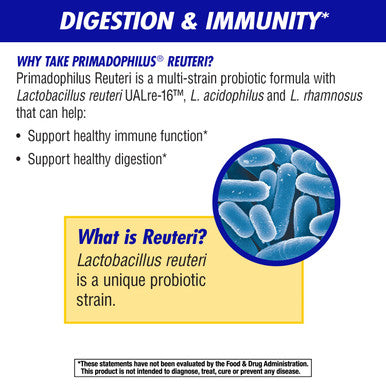 Nature'S Way Primadophilus Reuteri Probiotic, Supports Digestive & Immune Health*, 5 Billion Live Cultures, 30 Capsules - (Pack Of 2)