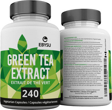 EBYSU Green Tea Extract with EGCG Antioxidant Supplement 500mg Capsules - 240 Day Supply