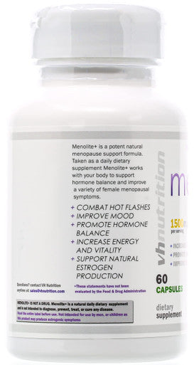 VH Nutrition MENO+ | Menopause Supplements for Women | Hormonal Support and Flash Relief | Maximum Strength Formula