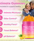 GMOLARSUSCO Feminine Probiotics Gummies for Women Vaginal Probiotics Feminine Balance pH Gummies for Healthy Odor Yeast Balance Flora Gut Health Immune System with Slippery Elm Prebiotics & Lactobacillus Bl 60 Gummies