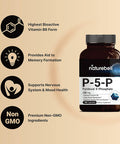 P5P Vitamin as Pyridoxal 5 Phosphate 100mg 180 Capsules Activated P5P Vitamin B6 Supplements Support Brain Health Memory Function No GMOs