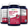 NusaPure Beet Root 8,000mg Equivalent per caps (Vegan, Non-GMO, Extract 20:1 & Gluten-Free) with Black . 200 Veggie caps