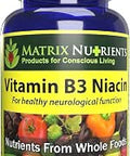 Vitamin B3 NIACIN Digestive Heart and Immune Support 100% Organic Also Improve Brain Function Energy and Reduce Stress Vegan Tablets (60ct)