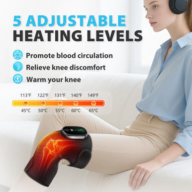 Flaremore Cordless Heated Knee Massager For Pain Relief Fsa Eligible Hsa 2026 Upgrade 4-Motor Full-Coverage Vibration & Heat Xl Heating Knee Brace For Targeted Pain Relief In Knee Shoulder & Elbow 5 Heat Levels & 5 Massage Modes