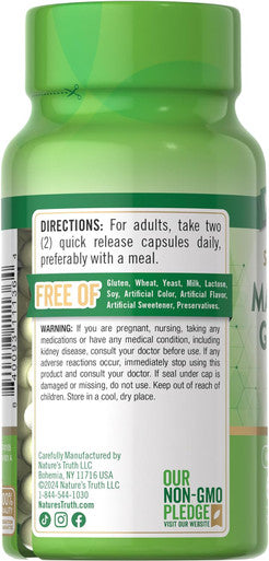 Nature'S Truth Magnesium Glycinate Capsules 200Mg 60 Count Chelated Superior Absorption Formula Non-Gmo & Gluten Supplement