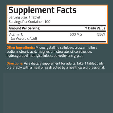 Bronson Vitamin C 500 Mg Supports A Healthy Immune System & Antioxidant Protection, Non-Gmo, 100 Vegetarian Tablets