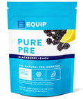 Equip Foods Pure Pre All Natural Pre-Workout Powder | Green Tea Caffeine Sea Salt EAA Vitamin C B6 B12 L-carnitine Agnine | Naturally Boosts Workouts | 30 Servings BlackBerry Lemon Caffeinated