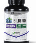 Healthfare Bilberry Extract Capsules 5000Mg | 200 Count | Supports Eye Health | Ultra Strength Supplement | Gluten-Free & Non-Gmo