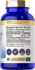 Magnesium Glycinate | 665 mg | 250 Capsules | Non-GMO and Gluten Free Formula | Essential Buffered Mineral Supplement by Carlyle
