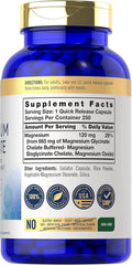 Carlyle Magnesium Glycinate | 665 mg | 250 Capsules | Non-GMO and Gluten Formula | Essential Buffered Mineral Supplement