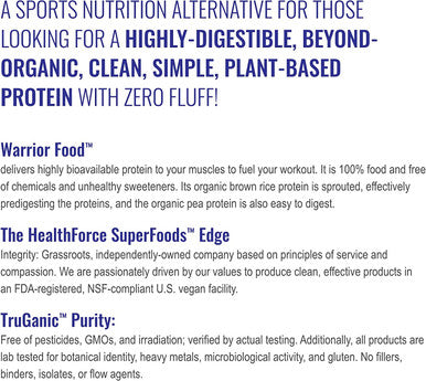 HEALTHFORCE SUPERFOODS Warrior Food, Carob Ultimate - 500 Grams - Plant-Based Protein Powder with Minerals & Pea Protein - Certified Organic, Vegan, Non-GMO, Soy, Gluten & Sugar Free - 25 Servings