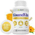 Zen Nutrients WoundVite Pre & Post Surgery Support Scar & Wound Care Scar Treatment Plastic & General Surgery Heal Faster & Aids in Recovery Time w/ Bromelain Turmeric & Arnica - 60 Vegan Caps