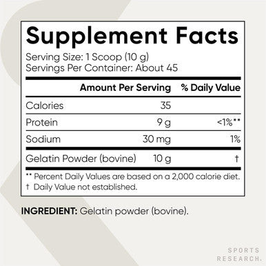Sports Research Gelatin Collagen Cooking Powder - Sourced From Pasture Raised Cows Great For Cooking And Baking - Certified Keto Friendly And Non-Gmo