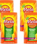 Metamucil Premium Blend, 4-in-1 Fiber Supplement for Digestive Health, Psyllium Husk Fiber Powder, Sugar-Free with Stevia, Plant-Based Fiber Supplement, Orange Flavored, 180 teaspoons