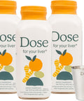 Dose Liver Support Supplement Shot | Cleanses Promotes & Ensures Optimal Liver Function | Non Gmo, Vegan, Gluten , Kosher Pareve, Zero Sugar & Zero Calorie | 16Oz Bottle 3 Pack (3 Weeks Supply)