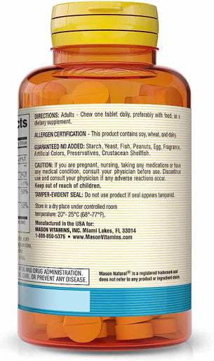 Mason Natural Calcium 600 Mg With Vitamin D3 - Supports Healthy Bones, Strengthens Muscle Function, Coffee Mocha Flavor, 100 Chewables (Pack Of 3)