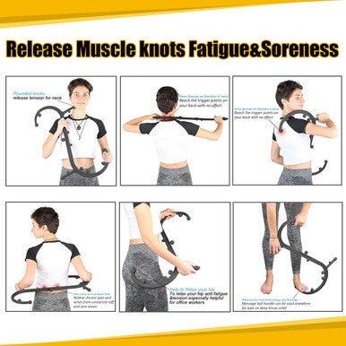 Trigger Point Massager Tool Neck And Back Massager Handheld, Manual Self Massage Tool, Lower Back Massager, Shoulder Massager, Myofascial Release Tool - Deep Muscle Massage