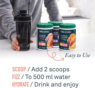 Organika Electrolytes + Enhanced Collagen- Strawberry Peach Flavour- Sugar- Hydration + Protein 360 Gram - 30 Servings