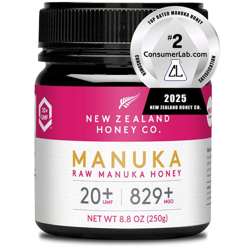 New Zealand Honey Co. Raw Manuka Honey UMF 20+ / MGO 829+ | UMF Certified | 4.4oz | Medical Grade Raw Honey
