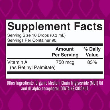 Maryruth Organics USDA Organic Vitamin A Liquid Drops | 3 Month Supply | Immune Support Eye Health Skin Health for Ages 14+ | 750mcg per Serving | Sugar | Vegan | Non-GMO | Gluten | 1oz